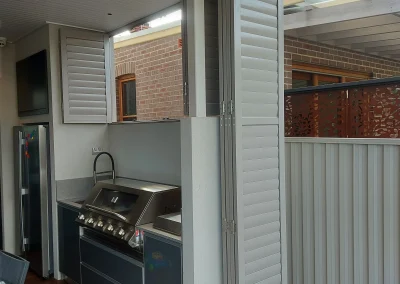 Aluminium shutters 90mm Hinged Configuration Colour Dune #2