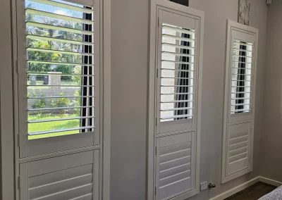 PVC Shutters Hinged Double Hung Configuration 90mm Louvre Colour Pure White #1