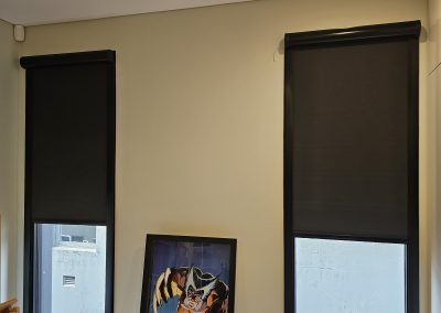 Roller blinds Eclipse Fabric Range Blockout Colour Charcoal CF Suite Round Cassette with side channels #1