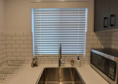 Visionwood PVC Venetians 63mm slat Vivid White colour #8